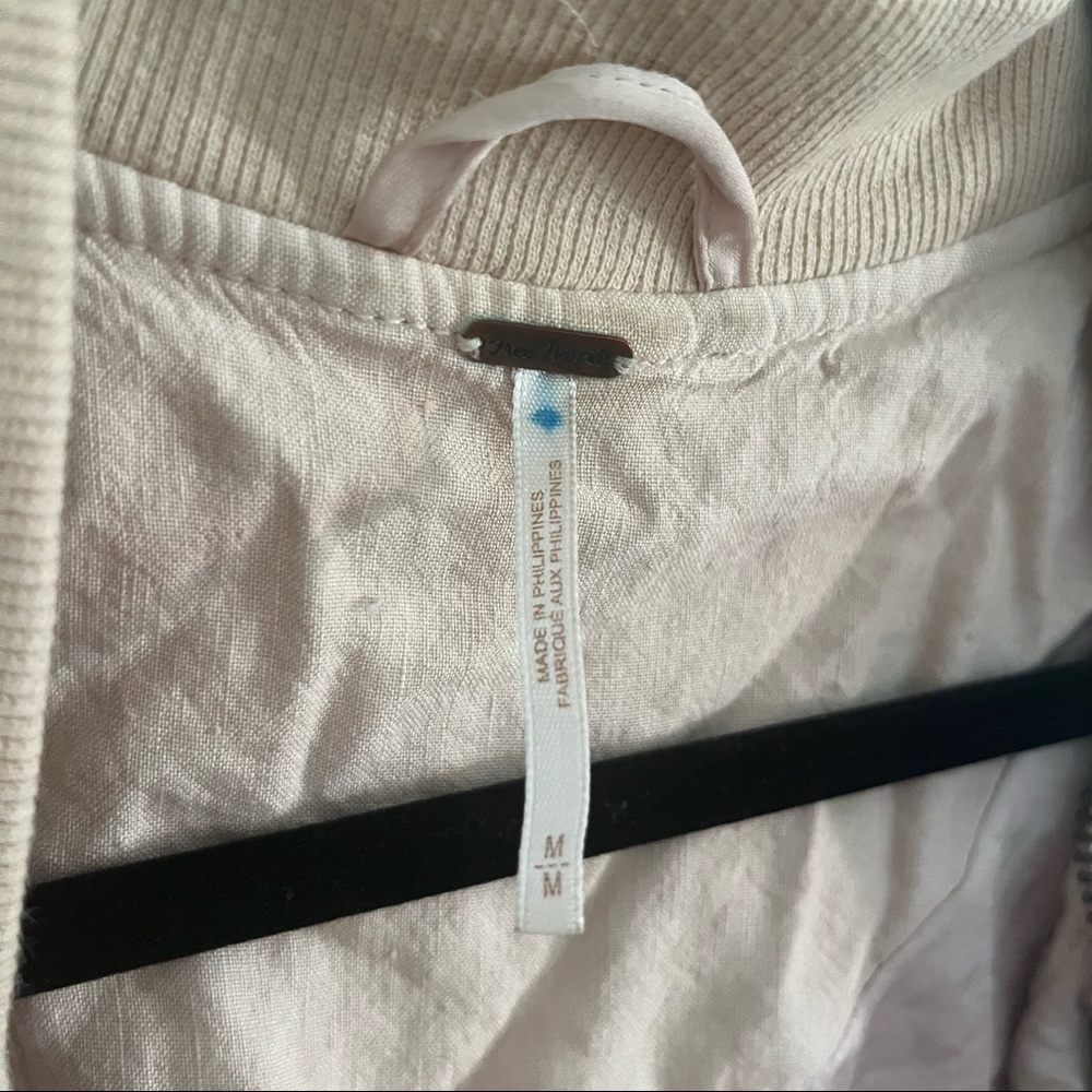 Free People Ruched Linen Bomber Jacket - Picture 5 of 5